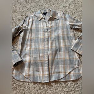 Paige Medium button down blouse grey gold